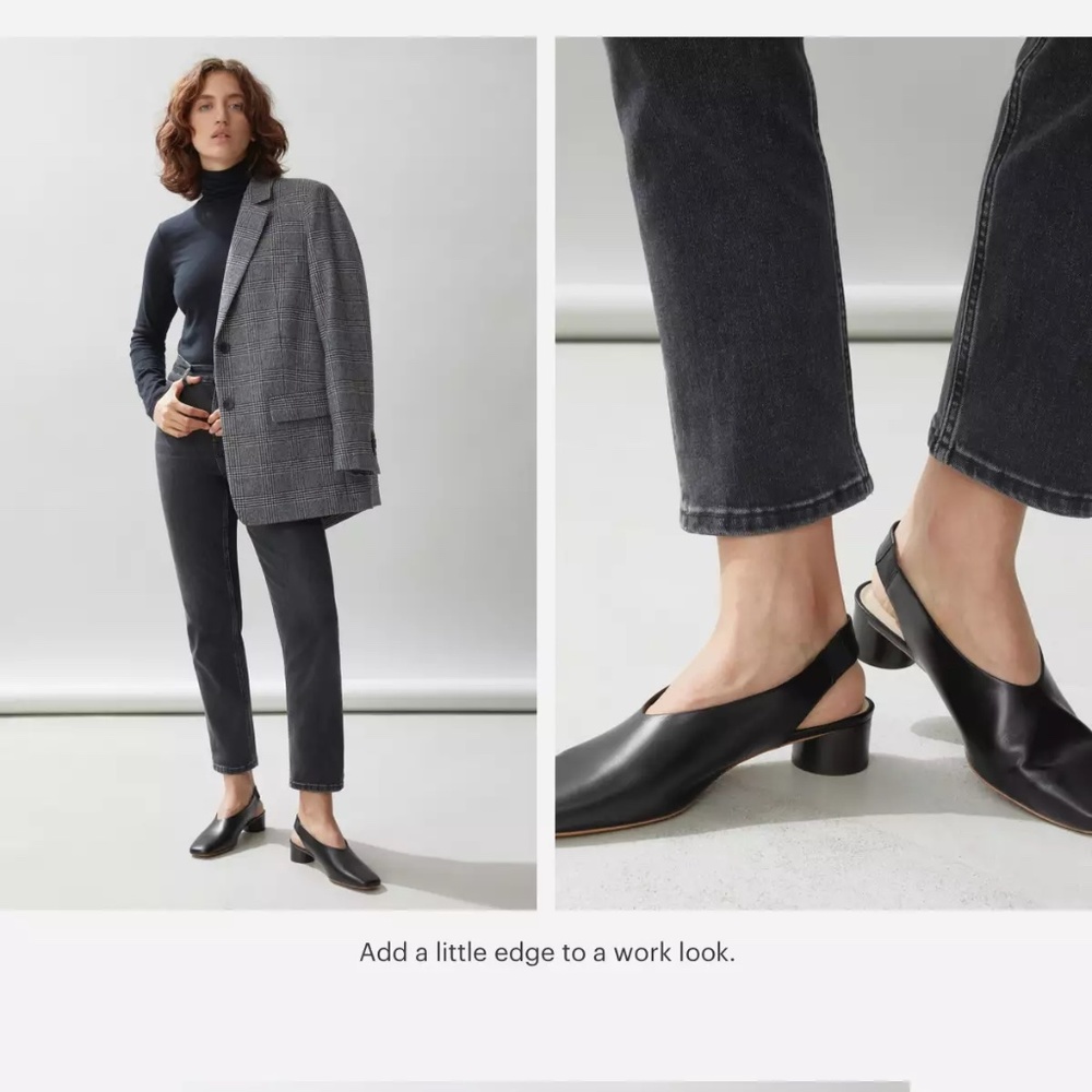 Everlane square toe slingback